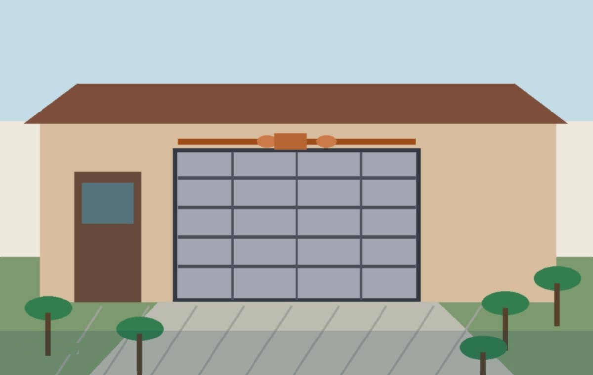 Garage door torsion spring gap check at a Garden Oaks Texas home
